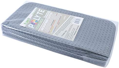 POLYTE Ultra Premium Microfiber Kitchen Dish Cloth Waffle Weave, 8 Pack (12x12 in, Gray)