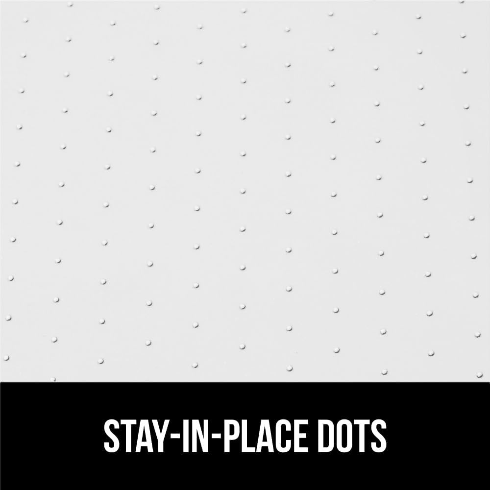 GORILLA GRIP Waterproof Silicone Under Sink Mat with Raised Lip for Kitchen and Bathroom, 28 x 22 in, Cabinet Shelf Liner Stay in Place Mats Dishwasher Safe Drawer Liner, Organizer Tray, White