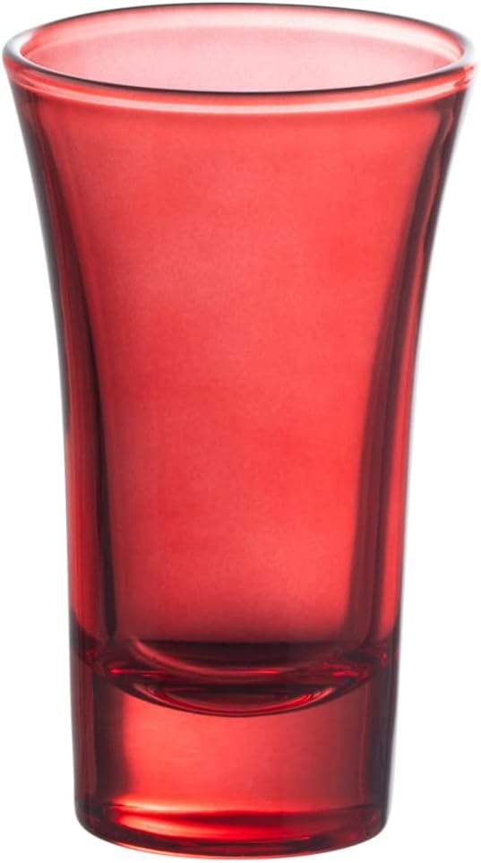 M&N HOME Red Shot Glasses, 2 Oz Set of 6 Glass Colored Shot Glasses with Heavy Base, Christmas Glasses