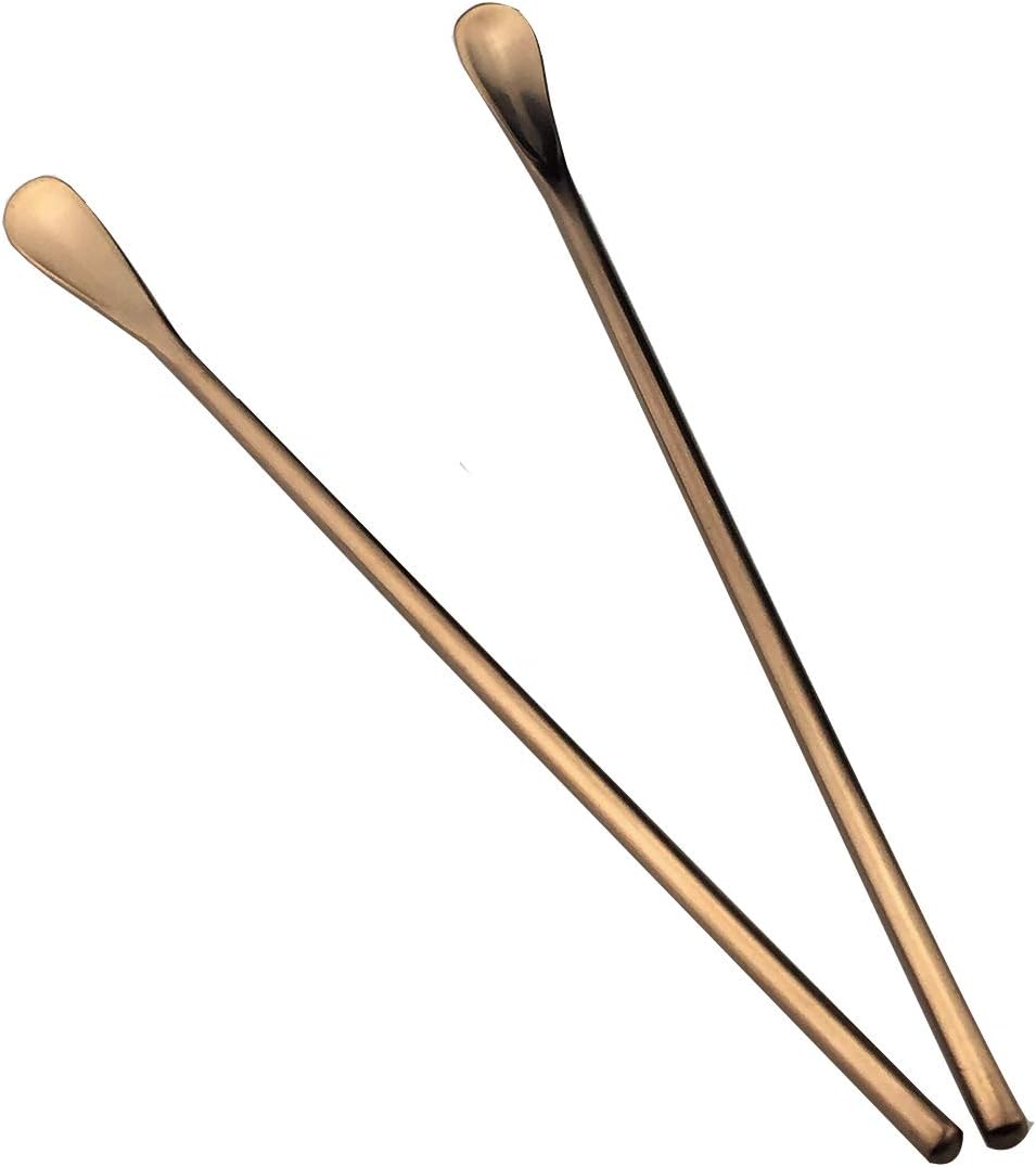 JASHII Rose Gold Matte Long Handle Spoon Cocktail Mixing Stirring Spoons Iced Tea Coffee Spoons with 8.6 inch Long Handle Brushed SUS304 Stainless Steel, 3-Piece