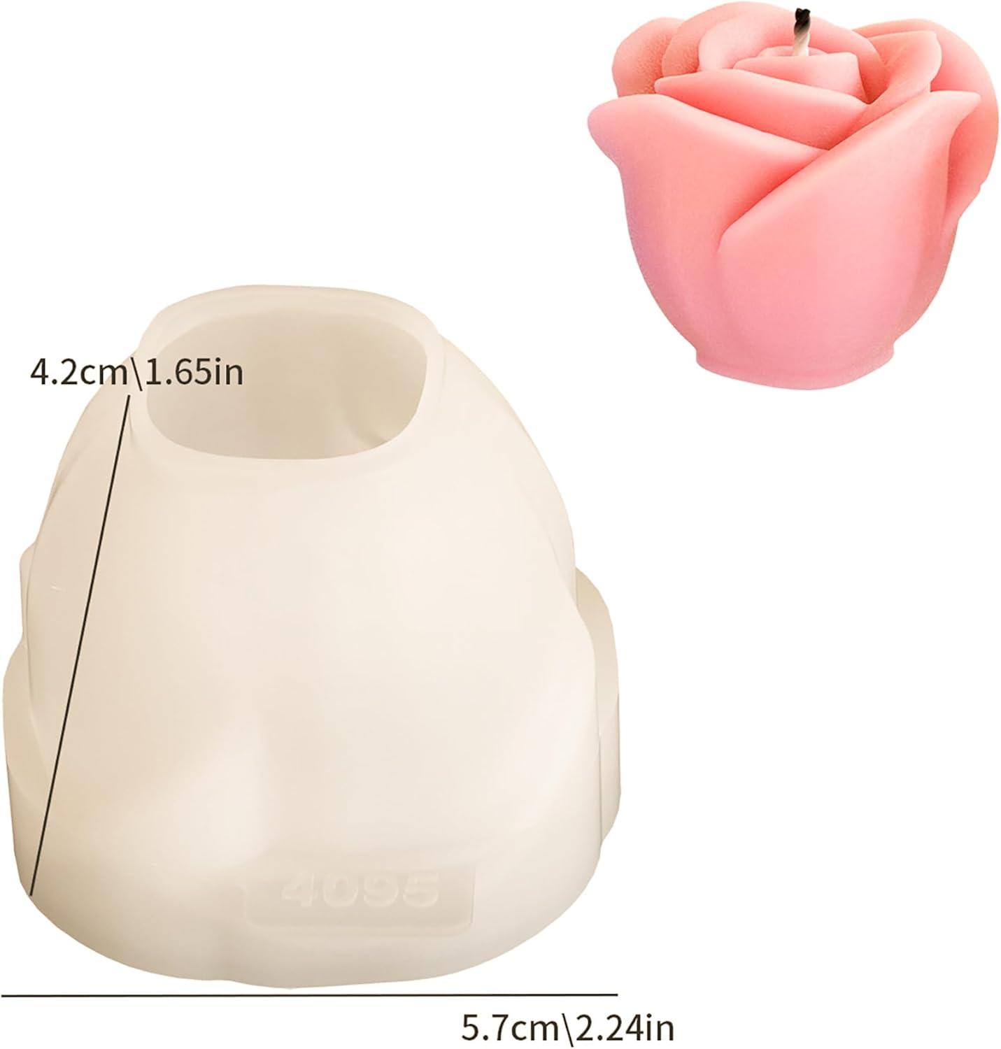 2 Pack Rose & Succulent Silicone Molds for Candle Making & Home Decor