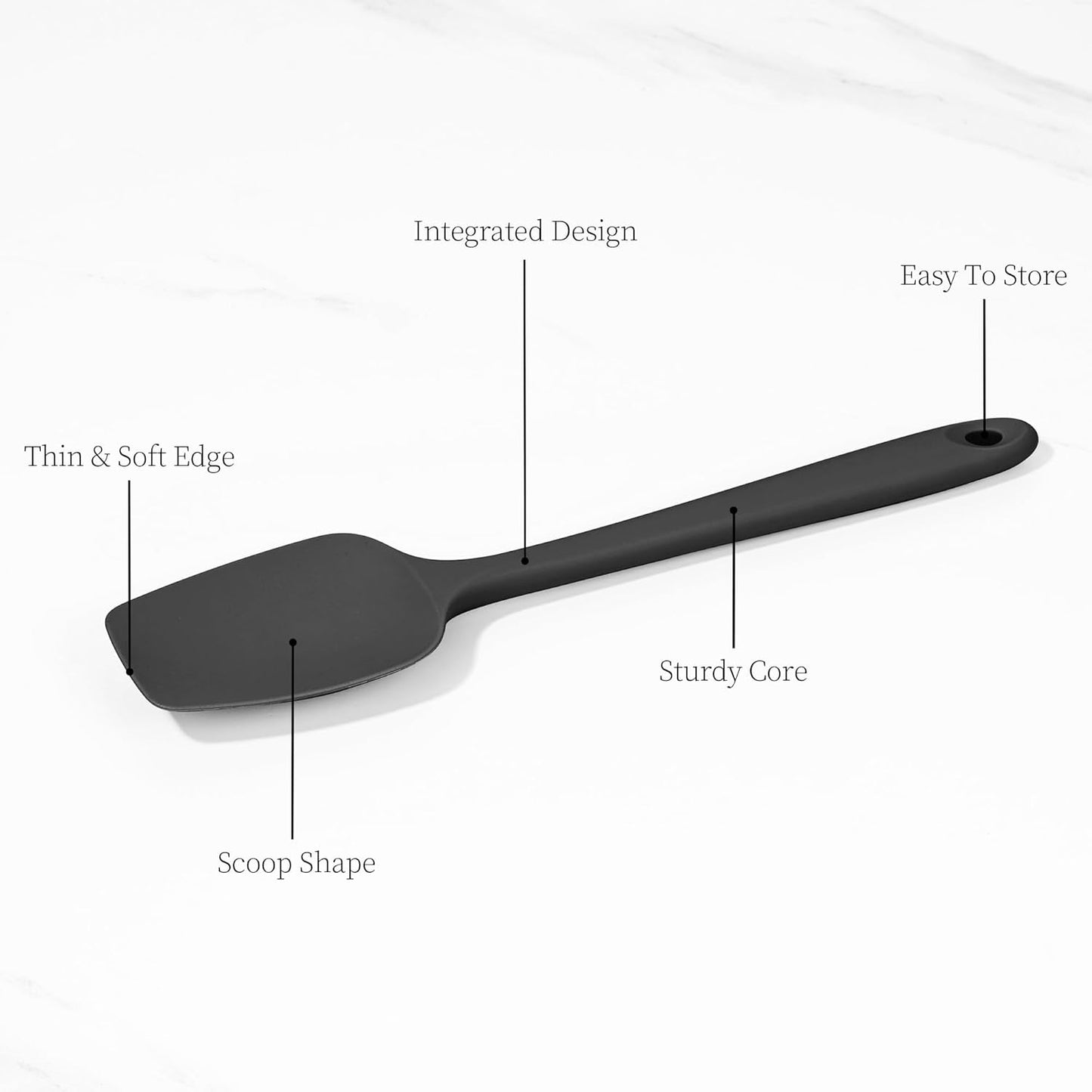 600ºF Heat Resistant Spatulas, High Heat Food Safe Semless Kitchen Silicone Scraper Set for Cooking Baking Mixing Scraping Stirring Nonstick Cookware Pan Bowl (2Pcs,Black)