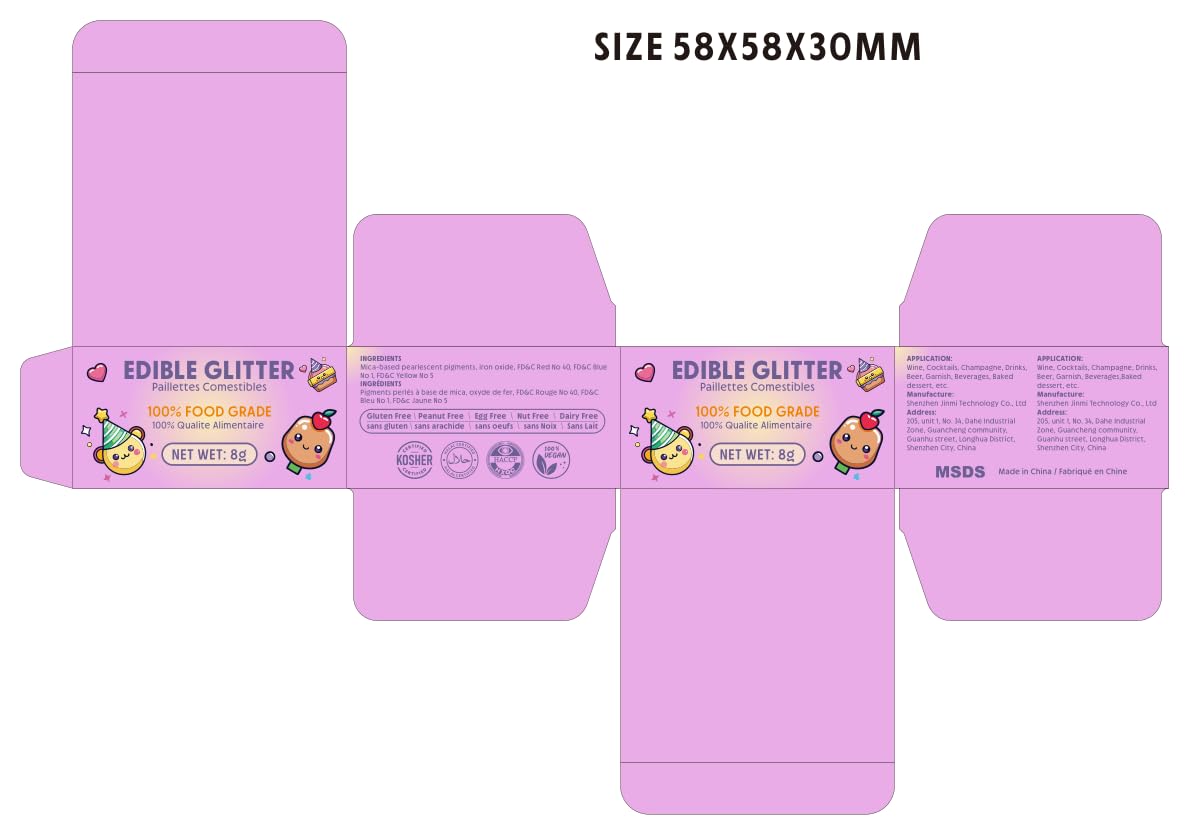 Nomeca Edible Glitter for Drinks Cakes, 8 grams Food Grade Luster Dust Sprinkles Glitter for Cake Decorations, DIY Cocktails, Beverages & Cake Decorating, Dessert Cake Topper (3-Iridescent)