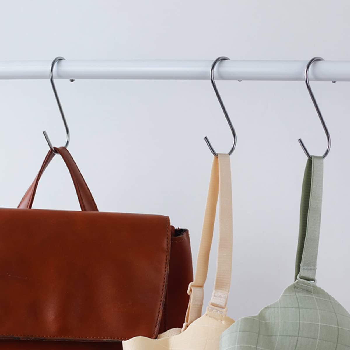 100-Pack Stainless Steel S Hooks - Heavy Duty, Reusable, Modern/Minimalist Design, Perfect for Kitchen, Closet, Bathroom, Rack, Shelf, Holder, Garment, Coat, Towel, Plant, Tool