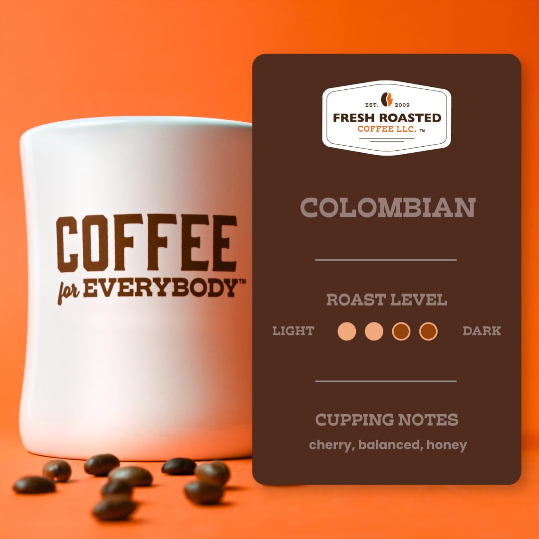 Fresh Roasted Coffee,100% Colombian, 2 lb (32 oz), Medium Roast, Kosher, Whole Bean