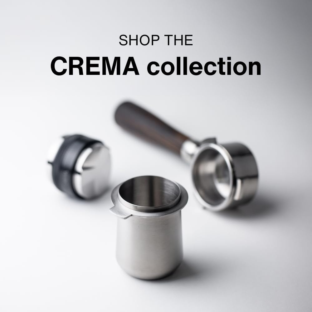 Crema Coffee Products | 54mm Dosing Cup | Brushed Silver | 100% Stainless Steel | Espresso Coffee Dosing Cup | Fits 54mm Breville Portafilters