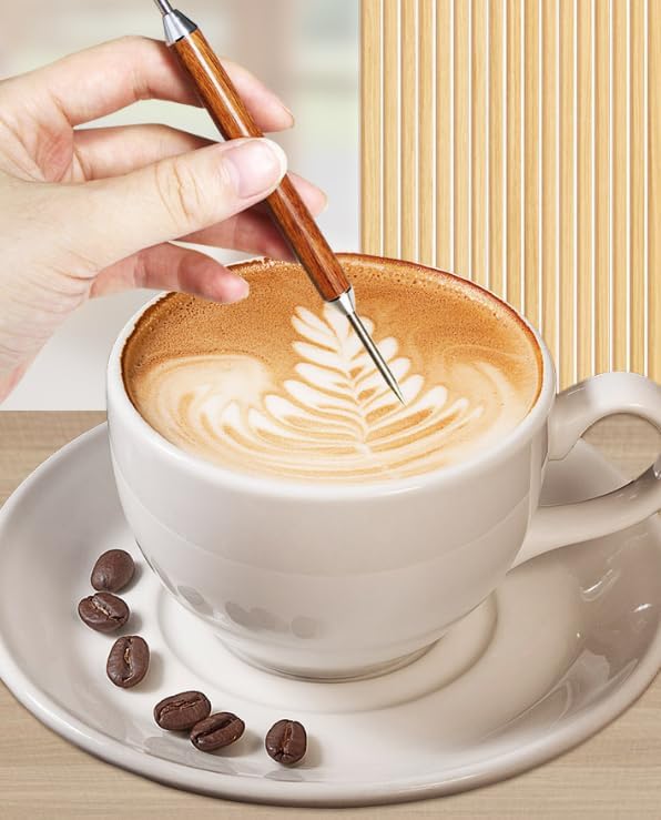 2pcs Stainless Steel Coffee Art Pen - Dual-Ended Latte Art Pen for Creative Coffee Designs