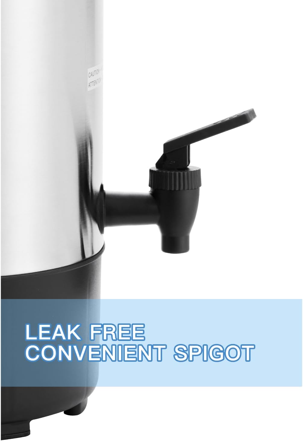 SYBO SR-CP35C Commercial Grade Stainless Steel Percolate Coffee Maker Hot Water Urn for Catering, 30-Cup, 3.5L, Metallic