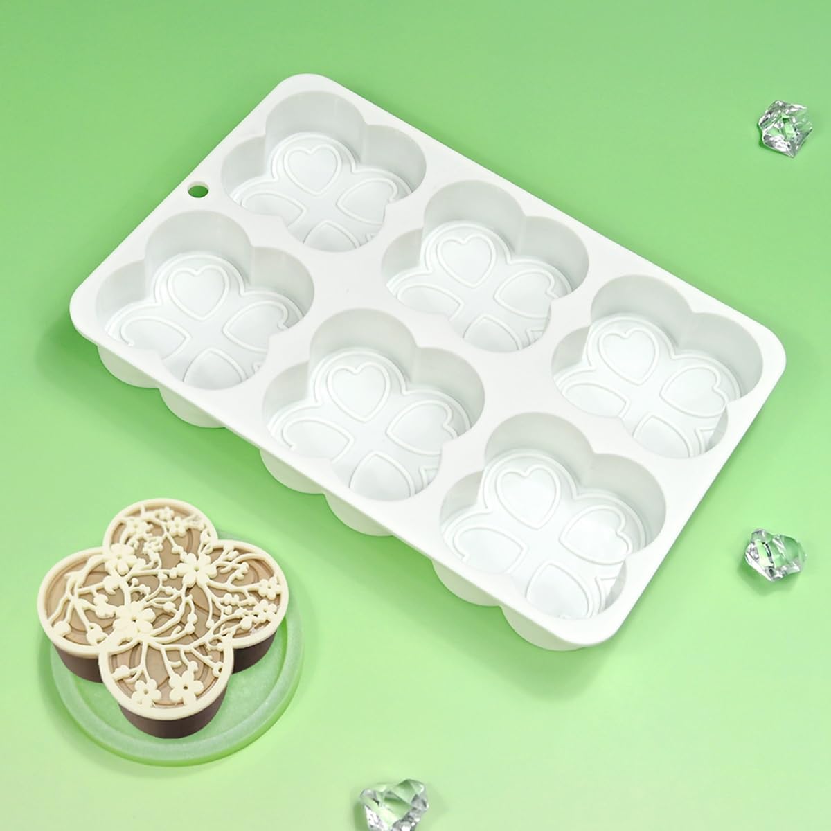 mostsom Four-Leaf Clover Shape Silicone Mold Cake Mould Cone Mousse Dessert Decorating Tools Kitchen Accessories (L_ Four-Leaf Clover)