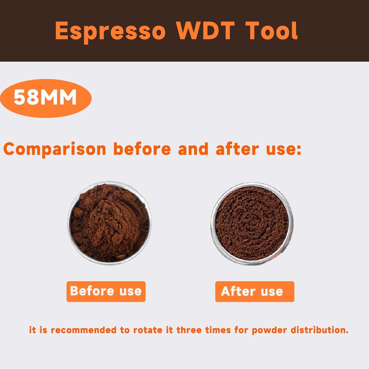 58mm WDT Tool ,Espresso Stirrer Distribution Tool,Compatible with E61, Flair 58, ECM etc.Portafilter 58mm,Adjustable Height,with Magnetic Suction