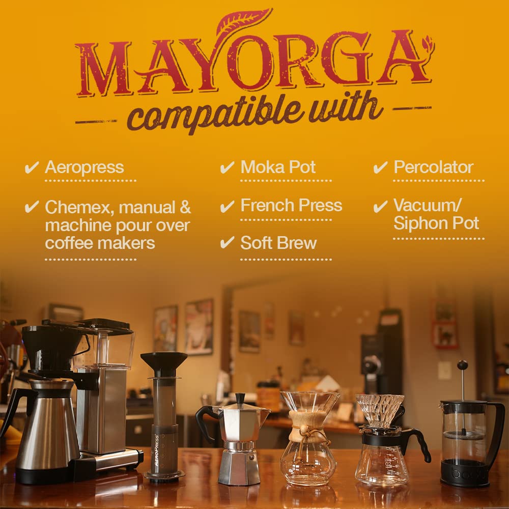 Mayorga Organic Coffee 5lb Mayan Blend - Medium Roast Whole Bean Coffee Specialty Grade, 100% Arabica, Slow Roasted, Chocolate and Floral Flavor with Low Acidity - USDA Organic, Non-GMO, Kosher