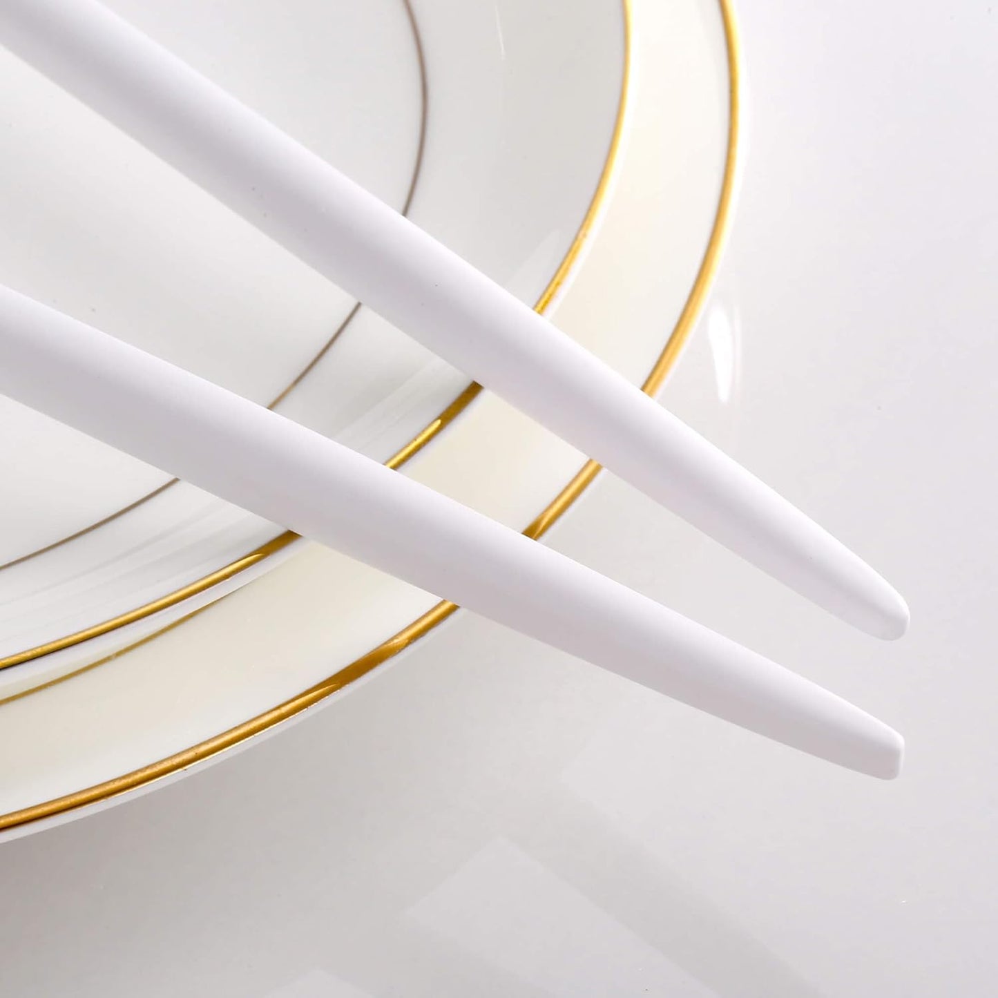 Lemeya White Gold Salad Serving Utensils,Serving Spoons Stainless Steel,2Pcs Long Handle Salad Servers 11.42 Inch,Salad Utensils for Serving,Matte Finish,Dishwasher Safe