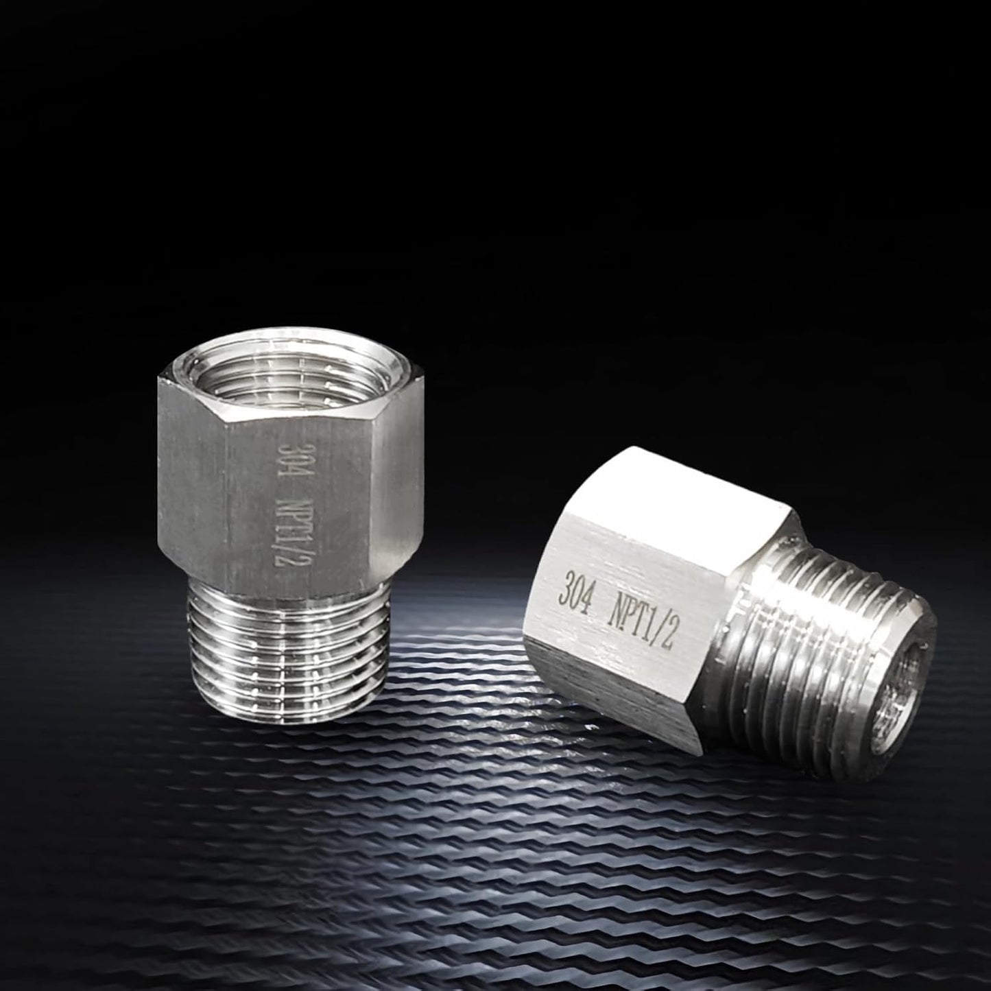 2 pieces NPT1/2 Female to NPT1/2 Male adapter,Reducer Adapter, Fabricate of 304 Stainless Steel.