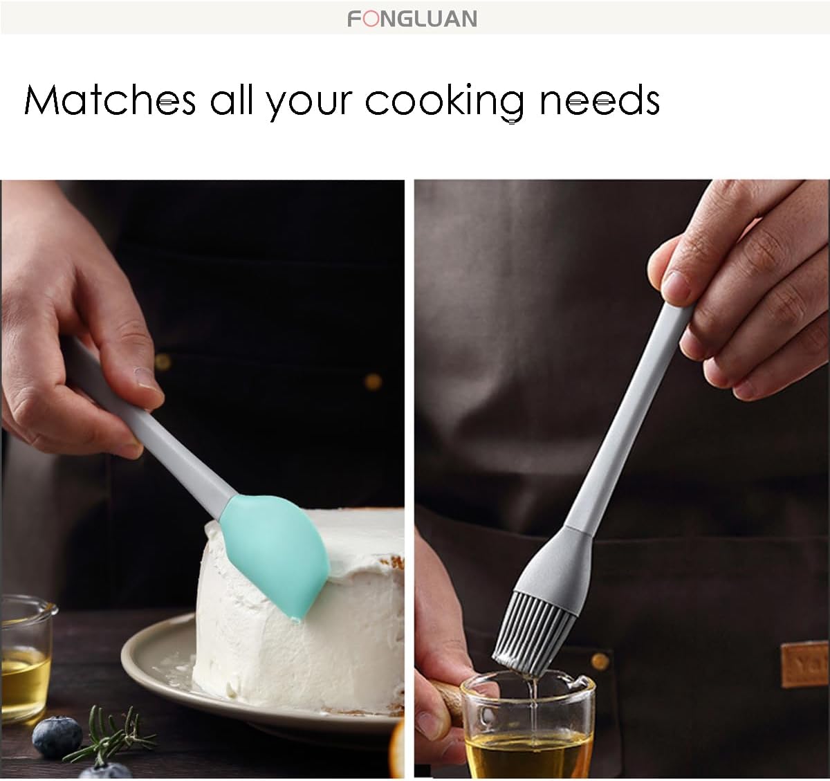 Mini Silicone Spatula Set of 5 - Heat Resistant & Nonstick Rubber Spatulas - Dishwasher Safe Kitchen Utensils for Cooking, Baking, Mixing