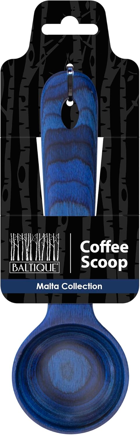 Baltique Malta Collection Wooden Coffee Scoop – Colorful Birch Wood Reusable Scoop for Ground Coffee, Protein Powder & More