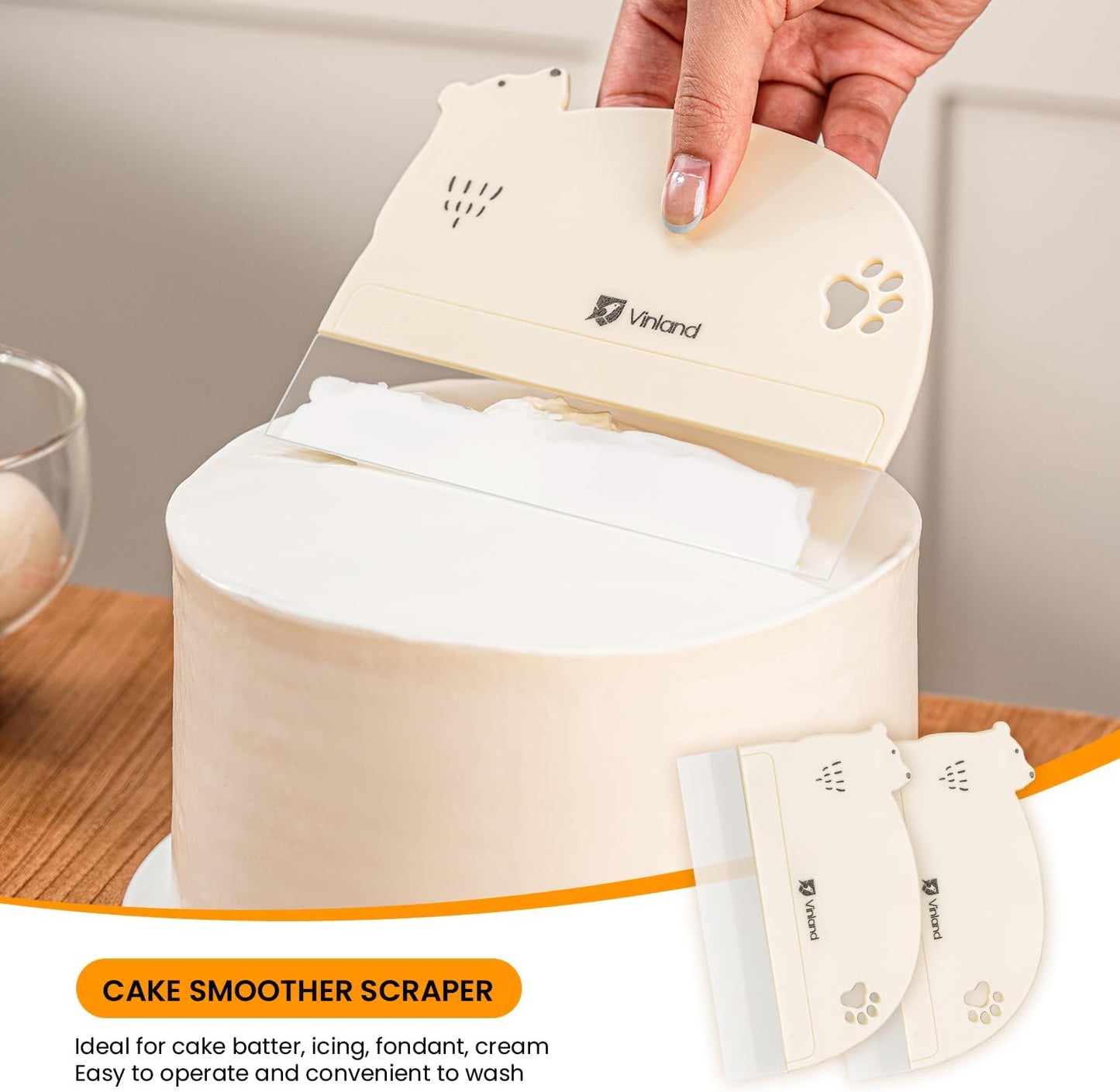 2 Pcs Cake Smoother Scraper, Cake Decorating Supplies Acrylic Cake Scraper Cake Decorating Supplies Food-Grade Transparent Flexible PE Plastic Cake Scraper - Designed for Bread and Cake Decoration