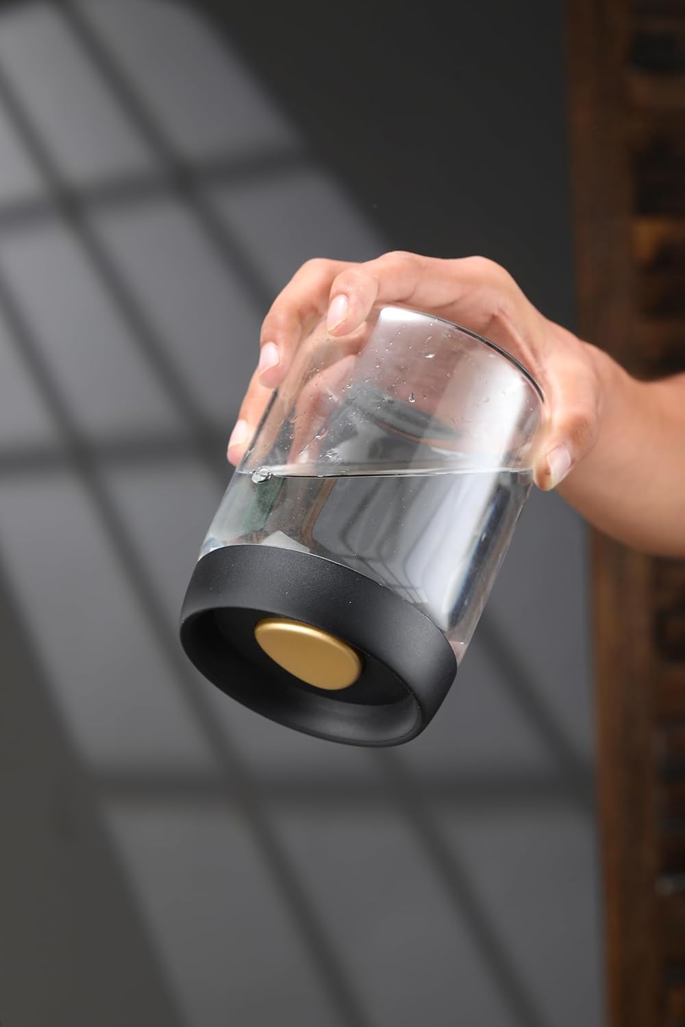 LOEZ Coffee Bean Storage Container Airtight, Lid Sealed with Press-Down Vacuum, Borosilicate Glass Coffee Canister for Ground Coffee, Tea, Beans, Spices (2 x Small - Gray)