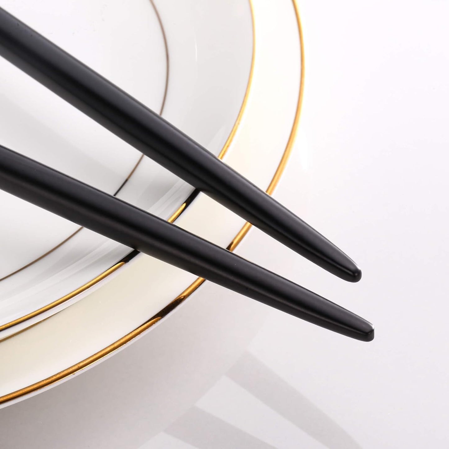 Lemeya Black Gold Salad Serving Utensils, Stainless Steel Spoons, 2Pcs Long Handle Servers 11.42 Inch, Matte Finish, Dishwasher Safe