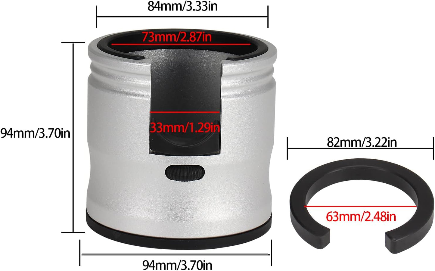 DIBTSA Espresso Tamping Station, Coffee Portafilter Holder, Aluminum Alloy Stand Fit for Most 51mm, 53mm, 54mm and 58mm Portafilter (Round,Silver)