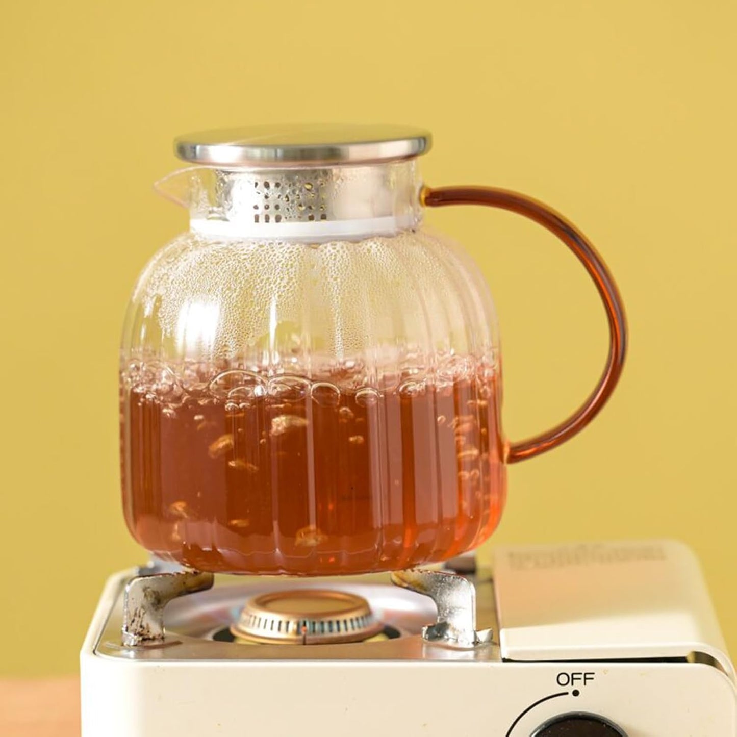 Glass Pitcher,46.7 oz/1380 ml,Hand Blown Glass Water Pitcher with Lid for Juice,Coffee, Tea, Milk, Hot Water and Iced tea,Father's Day Gifts