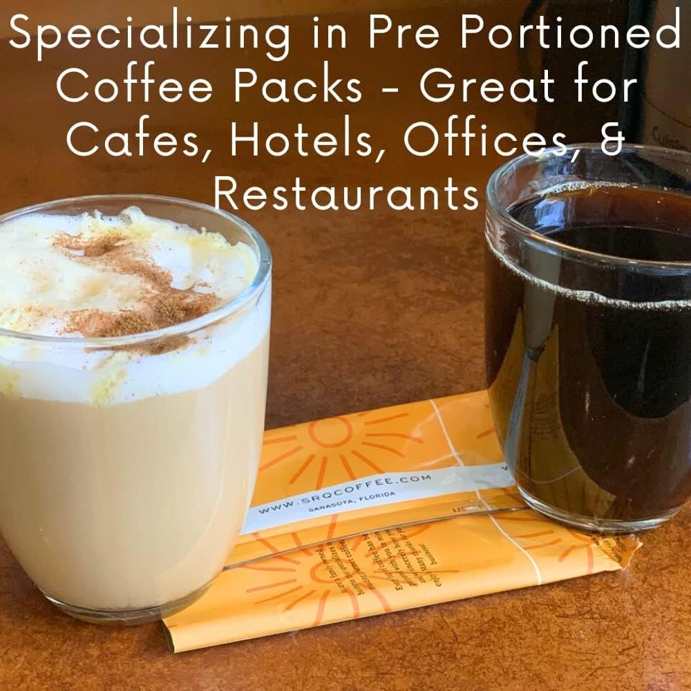 Sarasota Coffee Ground Packets | Gourmet Flavored Medium Roast Grounds Packs | Pumpkin Spice Latte | Low Acid Mold Free Bulk Individual Single Pot Pouches for 12 Cup Coffee Maker | 2 oz Bags, 12 Count