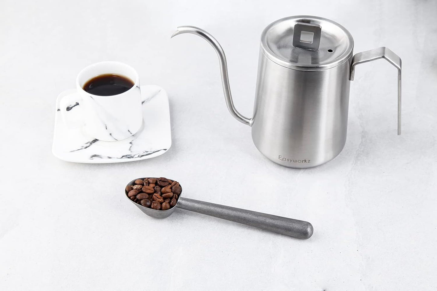 Easyworkz Stainless Steel Long Hollow Handle Coffee Scoop,7g Measuring Spoon for Ground Coffee and Loose Leaf Tea, Vintage