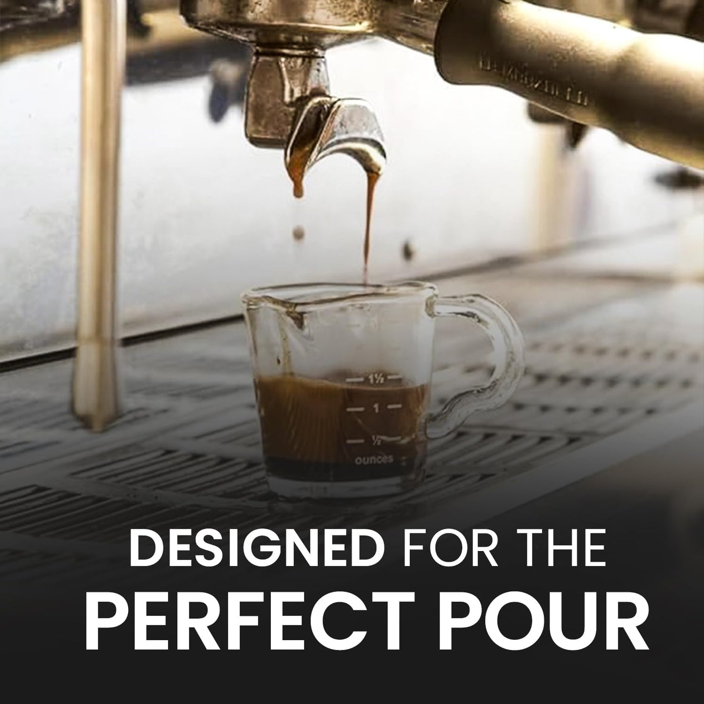 Rattleware 3 Oz Double Spouted Glass Espresso Shot Pitcher with Graduated Ml & Oz Markings Commercial-Grade Measuring Cup for Barista Precision and High-Volume Pouring