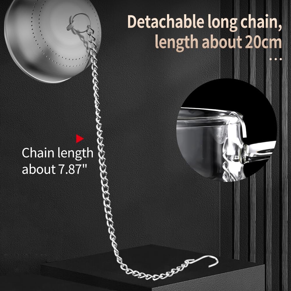 2Pack Tea Strainers for Loose Tea, Extra Fine Mesh Tea Infuser, 316 Stainless Steel Loose Leaf Tea Steeper, Tea Infuser for Loose Leaf Tea (2 Pack - Large + Small)