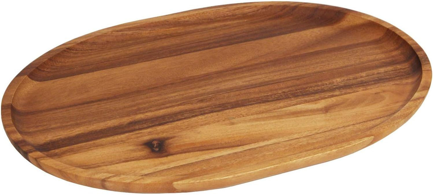 Woodard & Charles 18-Inch Acacia Oval Tray, Natural Acacia Extra Large