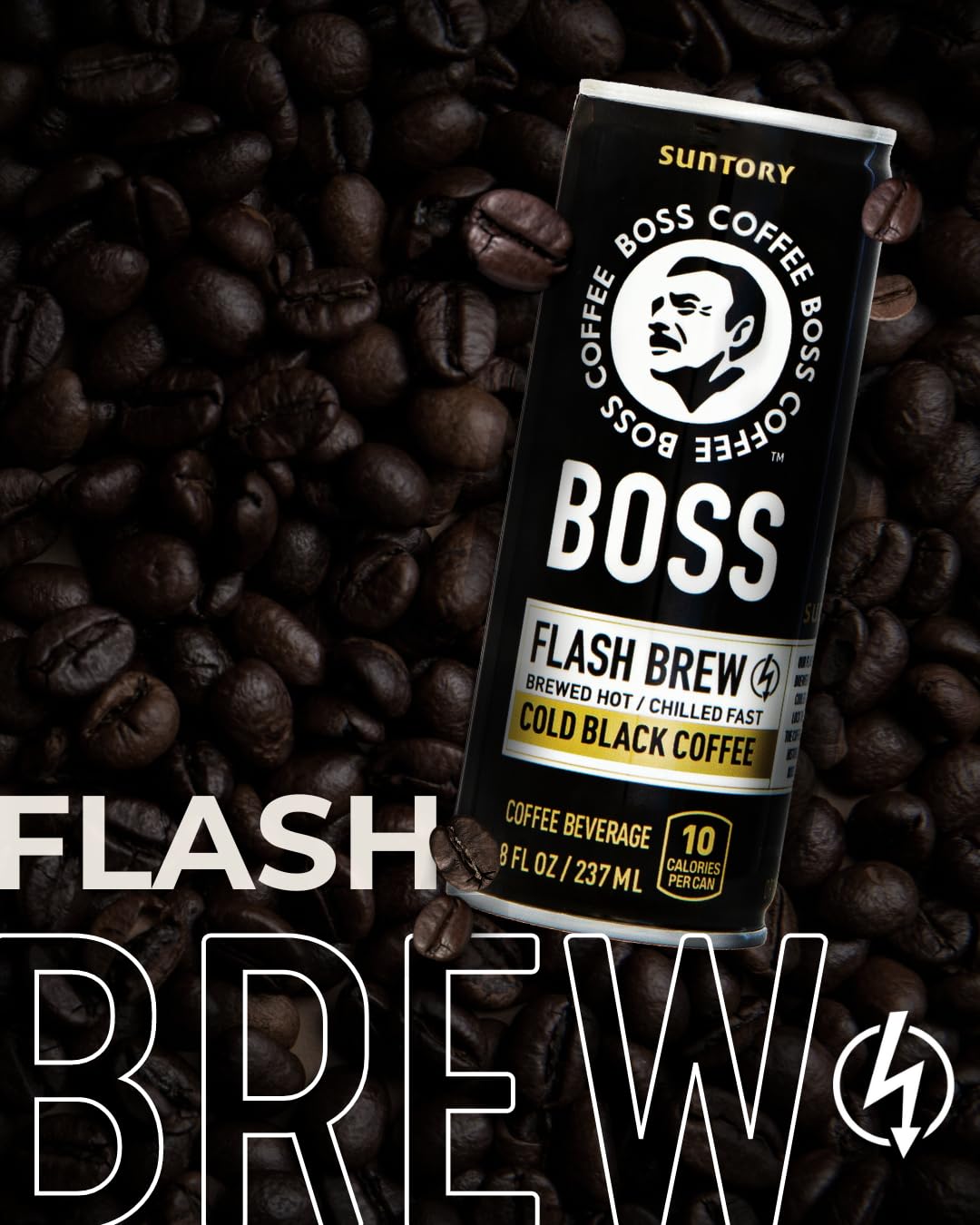 BOSS Coffee by Suntory - Japanese Flash Brew Original Black Coffee, 8oz 12 Pack, Imported from Japan, Espresso Doubleshot, Ready to Drink, Keto Friendly, Vegan, No Sugar, No Dairy