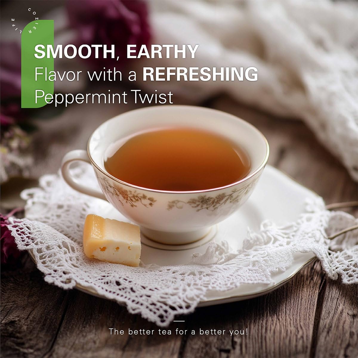 WT WEETEE Roasted Dandelion Root Tea with Milk Thistle and Peppermint, 50 Natural Caffeine-free Herbal Tea Bags for Liver Cleanse