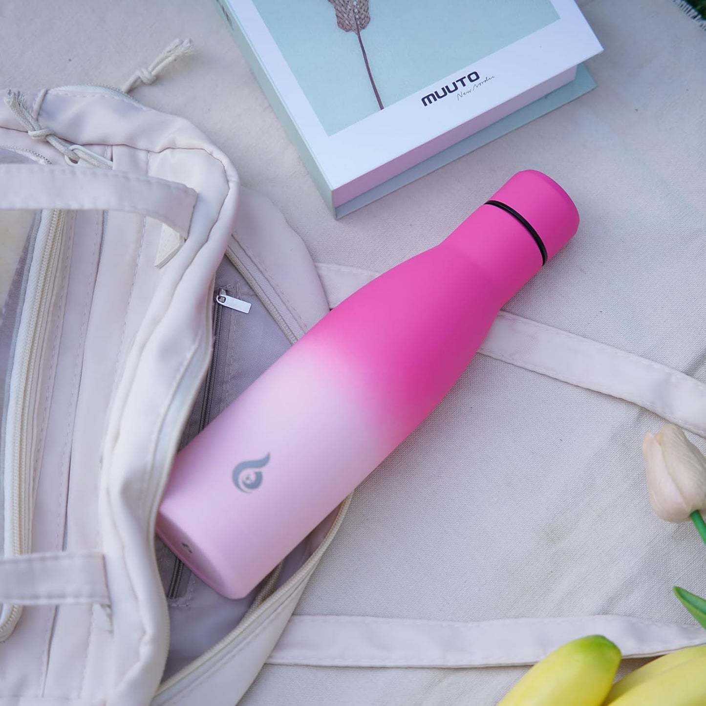 BJPKPK Insulated Water Bottle 17oz Stainless Steel Water Bottles Dishwasher Safe Metal Thermos Keep Cold and Hot,Mist Grey