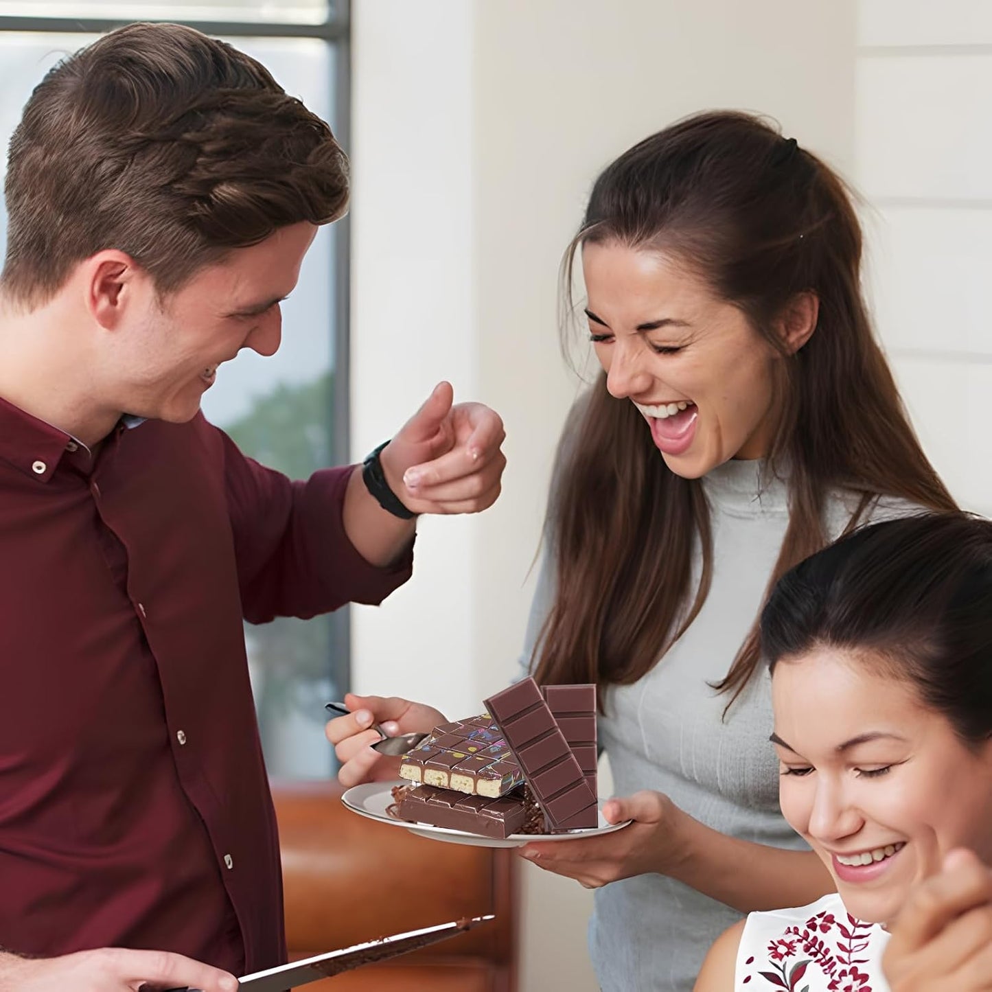 2 PCS Chocolate Molds, Candy Bar Mold, Silicone Deep Chocolate Bar Mold, Non-stick Eusable High and Low Temperature Resistant for Home-Made Chocolate (Rectangle)