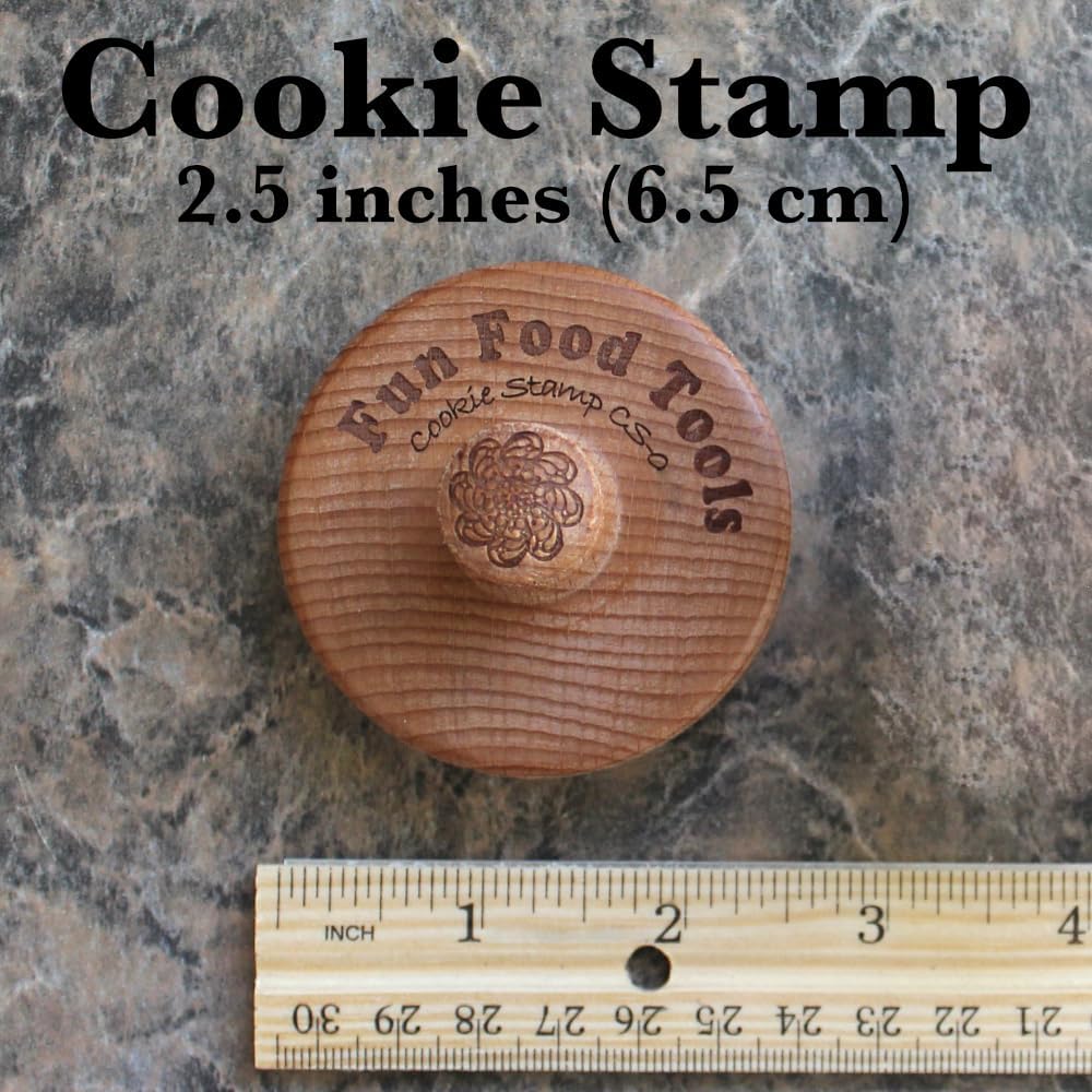 Wood Cookie Stamp, 2.5 Inch (Merry Christmas CS-106)