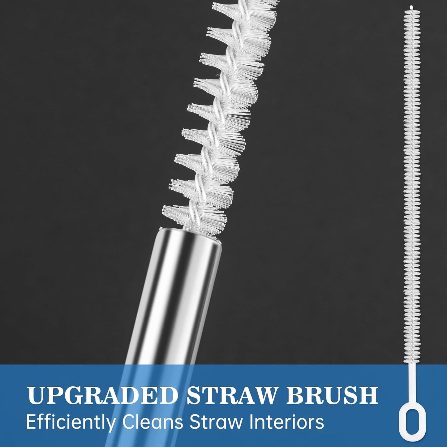 Tomorotec 8PCS 12" Stainless Steel Straws 4 Bent & 4 Straight for 40oz Stanley Tumblers, Reusable Food-Grade Drinking Straws with Cleaning Brush for Smoothies, Milkshakes, Iced Coffee, Dishwasher Safe