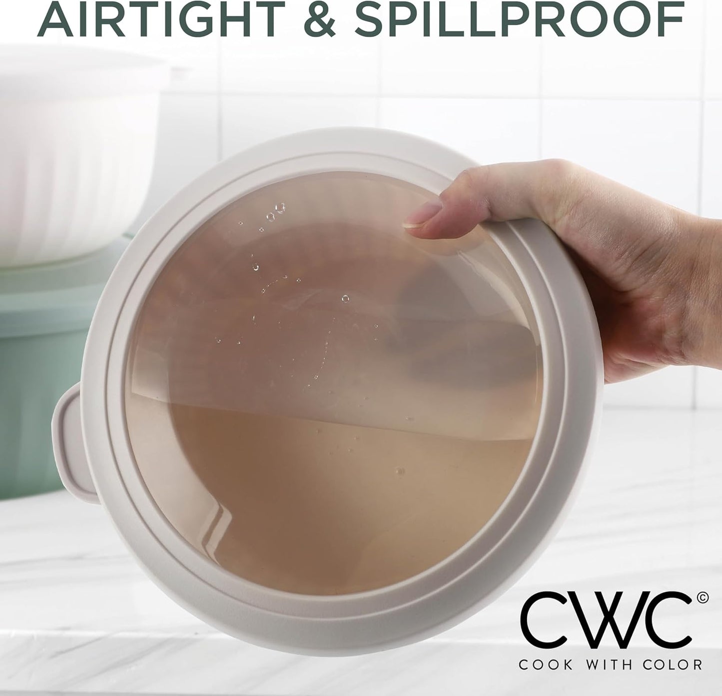 COOK WITH COLOR Prep Bowls with Lids- Wide and Deep Nesting Plastic Small Mixing Bowl Set with Lids, 12 Piece Set - Wide Bowls, Mint