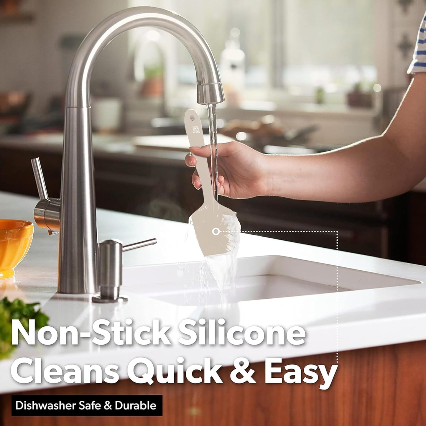 DI ORO Silicone Spatula - 600°F Heat-Resistant Rubber Kitchen Spatula for Baking, Scraping, & Mixing - BPA Free Nonstick Cookware Safe Flexible Utensil for Cooking - Dishwasher Safe (Clay)