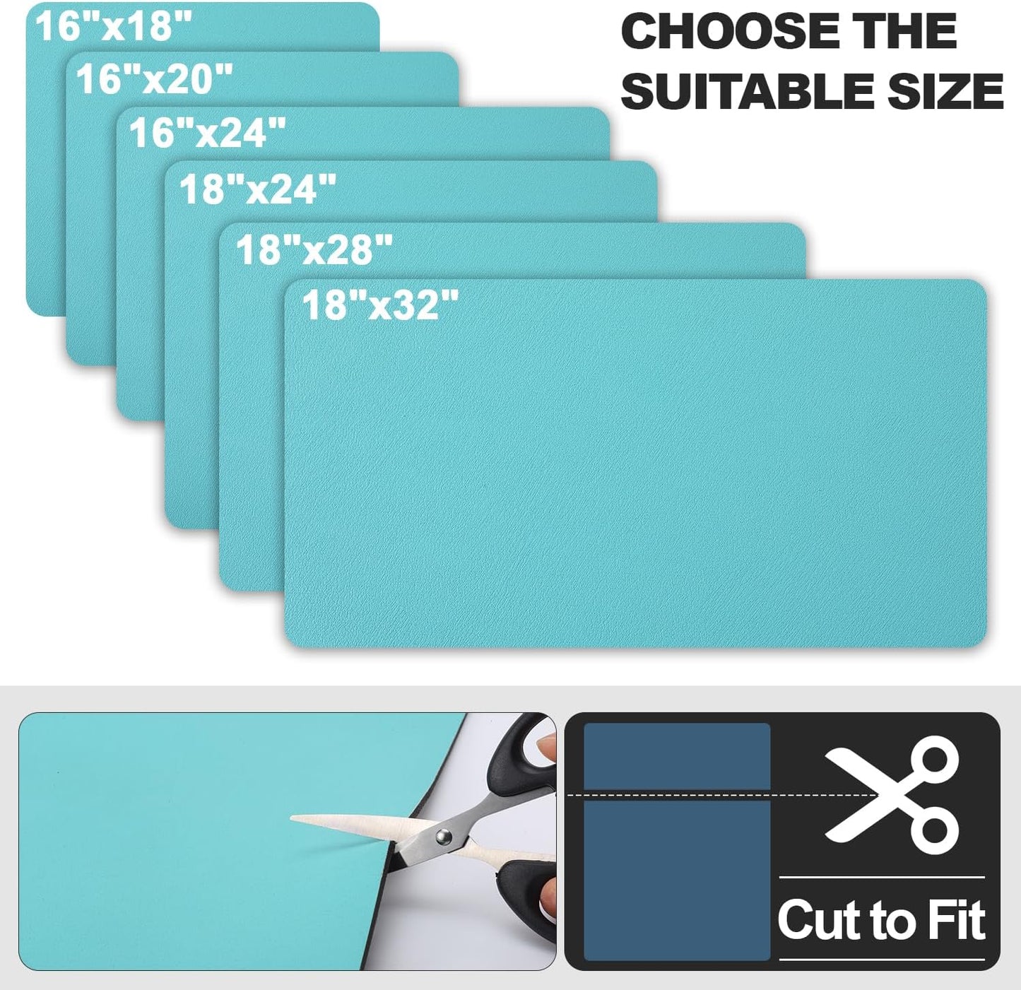 Dish Drying Mat for Kitchen Counter | Coffee Bar Mat for Countertops | Heat Resistant Drainer Mat with Non-slip Rubber Backed | Hide Stain Kitchen Absorbent Draining Mat | Turquoise 16"x20"