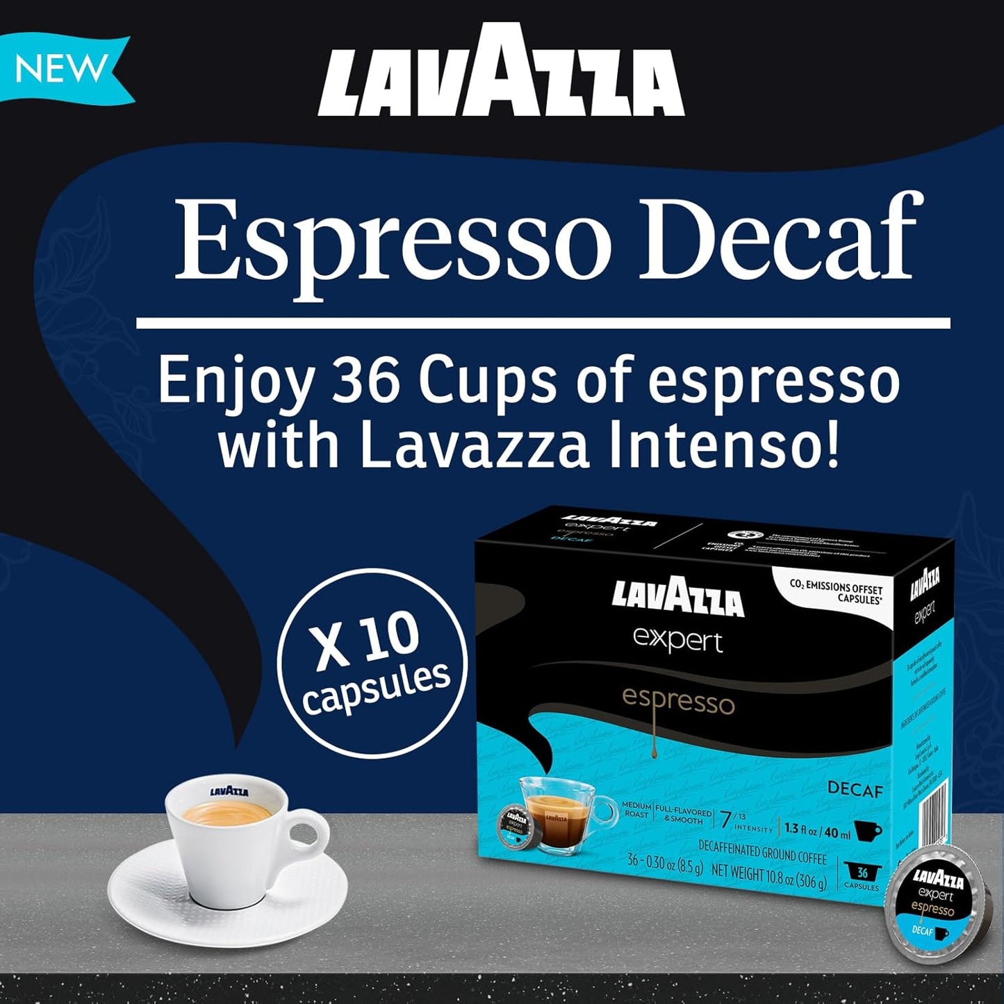 Lavazza Expert Espresso Coffee Pods Variety Pack – 30 Count – Includes Classico, Intenso & Decaf Capsules – Keto-Friendly, Rich & Smooth Italian Blend – Compatible with Lavazza Classy Machines
