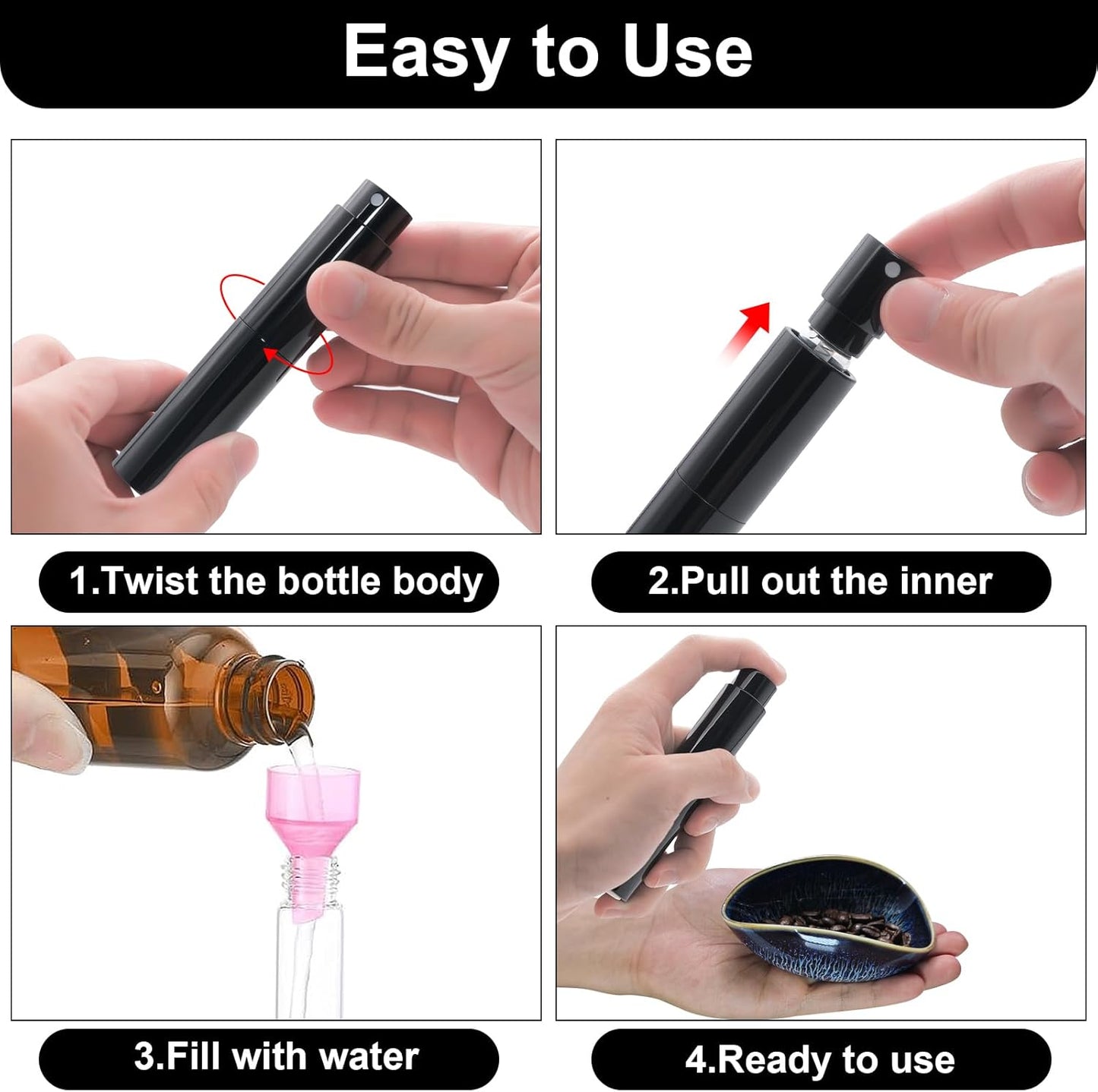 Coffee Dosing Cup and Spray Bottle Kit, Ceramic Single Coffee Measuring Cup, Espresso Accessories