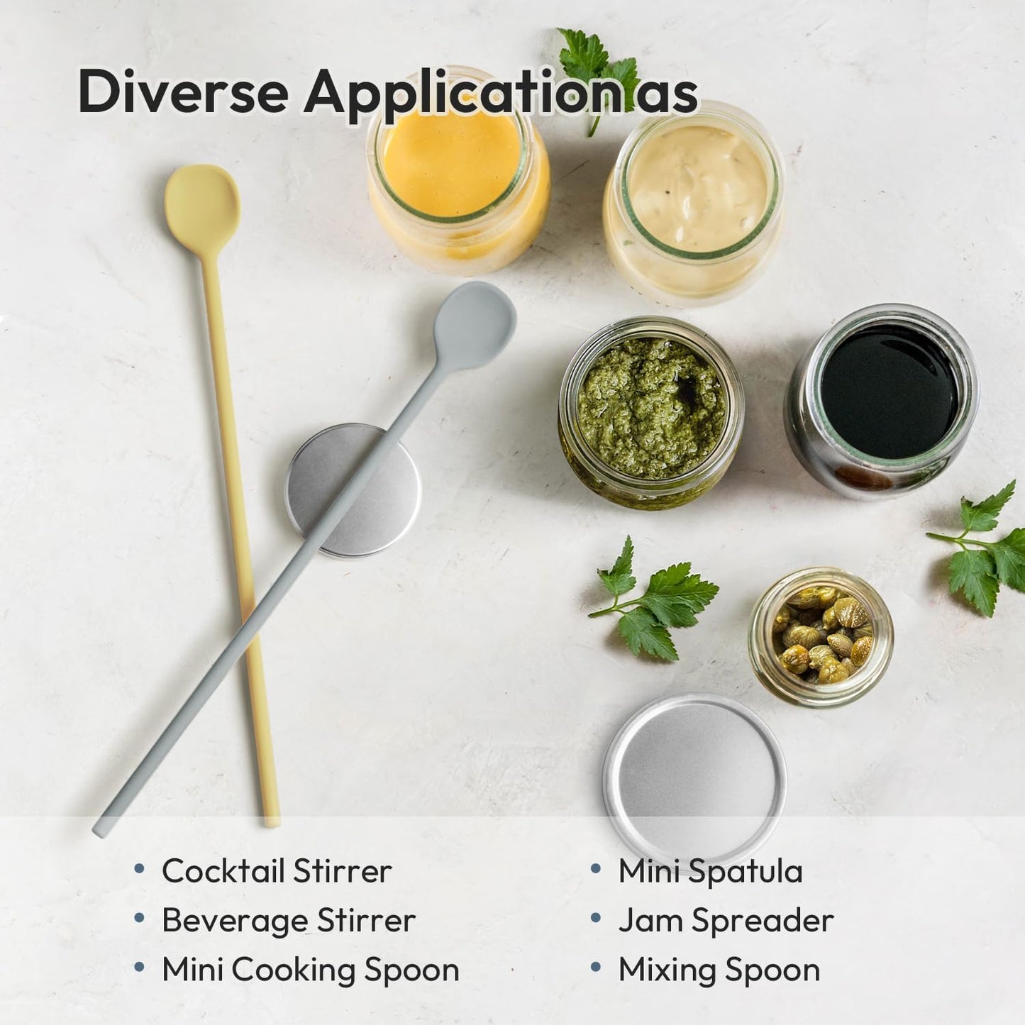 carrotez 9.9" Silicone coffee stirrer, Long Reusable Coffee Spoon for Iced Tea, Multipurpose Beverage Stirring Spoon - Yellow