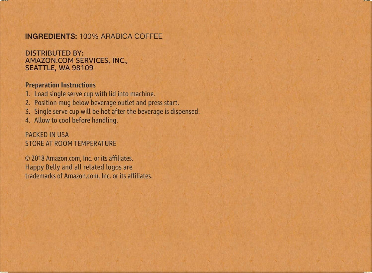 Amazon Brand - Happy Belly Medium Roast Coffee Pods, Donut Style, Compatible with Keurig 2.0 K-Cup Brewers, 100 Count (Pack of 2)