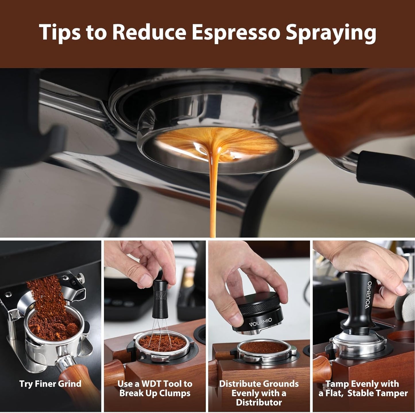 54mm Bottomless Portafilter - Breville Compatible Naked Portafilter, Rosewood Handle & 18-20g Filter Basket & Puck Screen Included, Fits Barista Express, Pro, Touch, Bambino Plus, Infuser