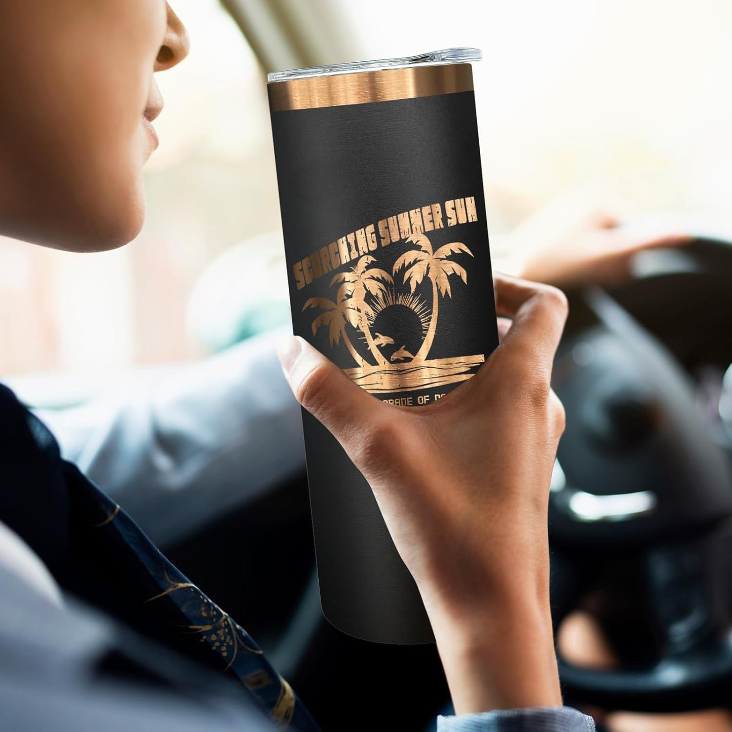 20 oz Skinny Tumblers Bulk 8 Pack, Stainless Steel Insulated Tumbler with Lids and Straws, Slim Double Wall Powder Coated Travel Coffee Mugs Reusable Cup for Hot Cold Drinks (Black,8 pack)