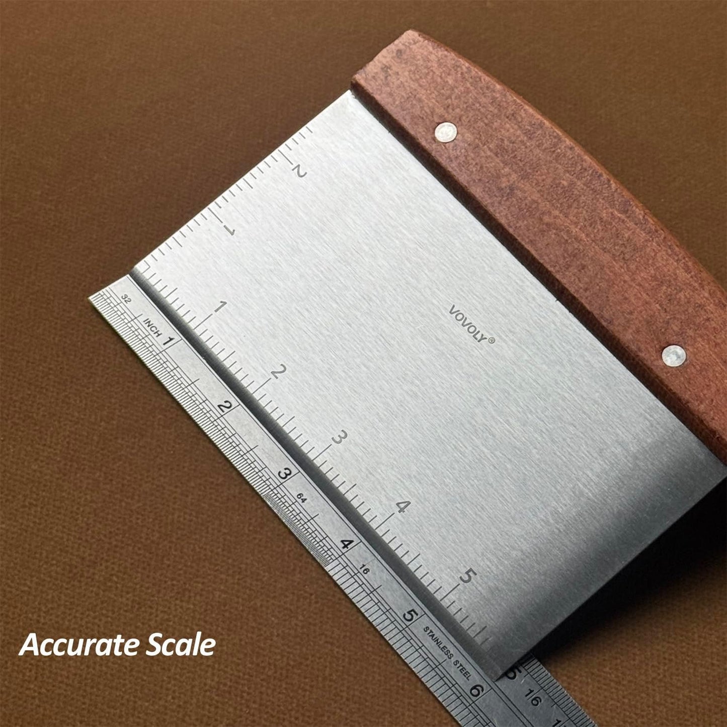 Vovoly Multipurpose Bench Scraper Kitchen Utensil for Flat Top Griddle, Dough Scraper Cutter for Bread and Pizza Cutter - Stainless Steel Metal Griddle Scraper Chopper