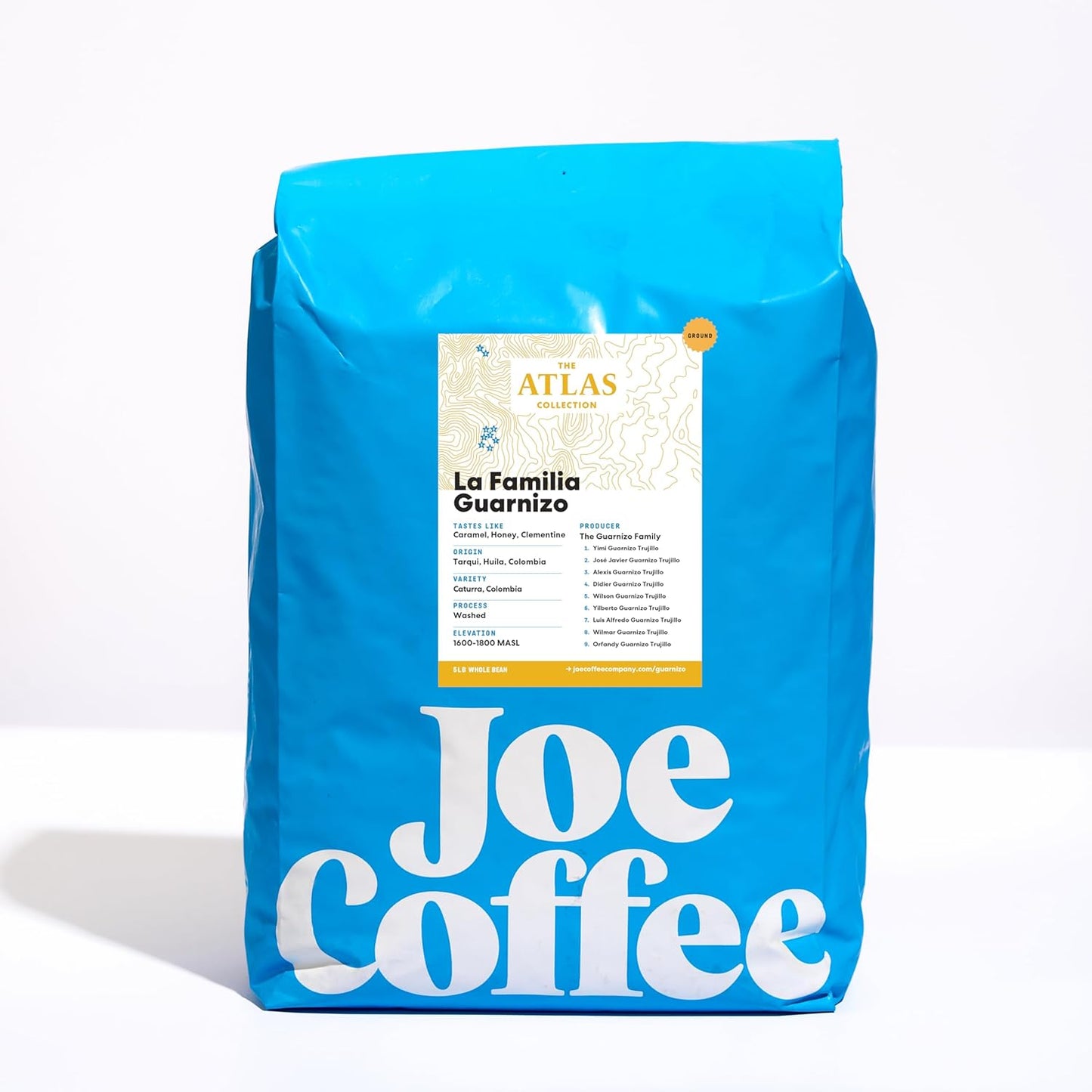 Joe Coffee Company - La Familia Guarnizo Ground Specialty Coffee, 5 lb Bag | NYC Roaster, Rainforest Alliance Certified, Kosher, Climate-Friendly