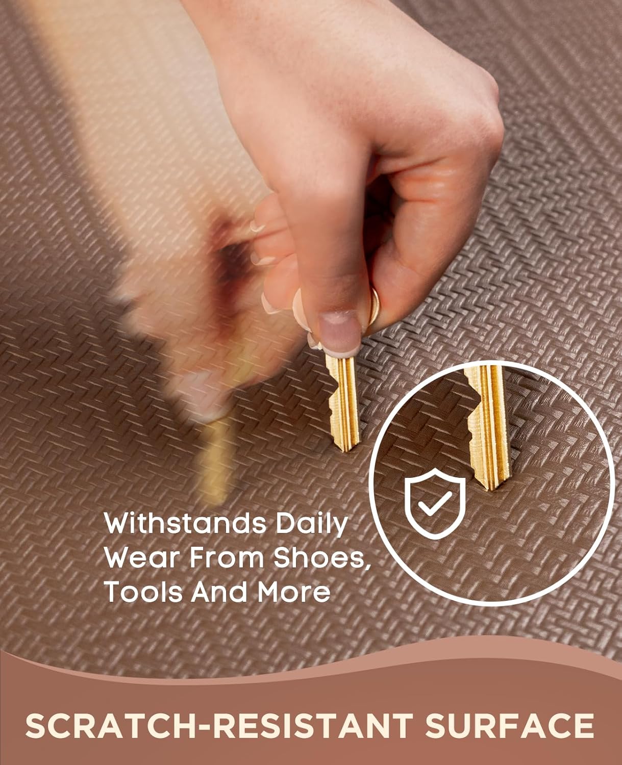 Ophanie Kitchen mats for Floor, 3/4 inch Thick, Kitchen Rugs, 20x48 Anti Fatigue Standing Cushioned Mat, Waterproof,Comfort Ergonomic mat for Office, Home, Sink, Brown Non-Slip Bottom