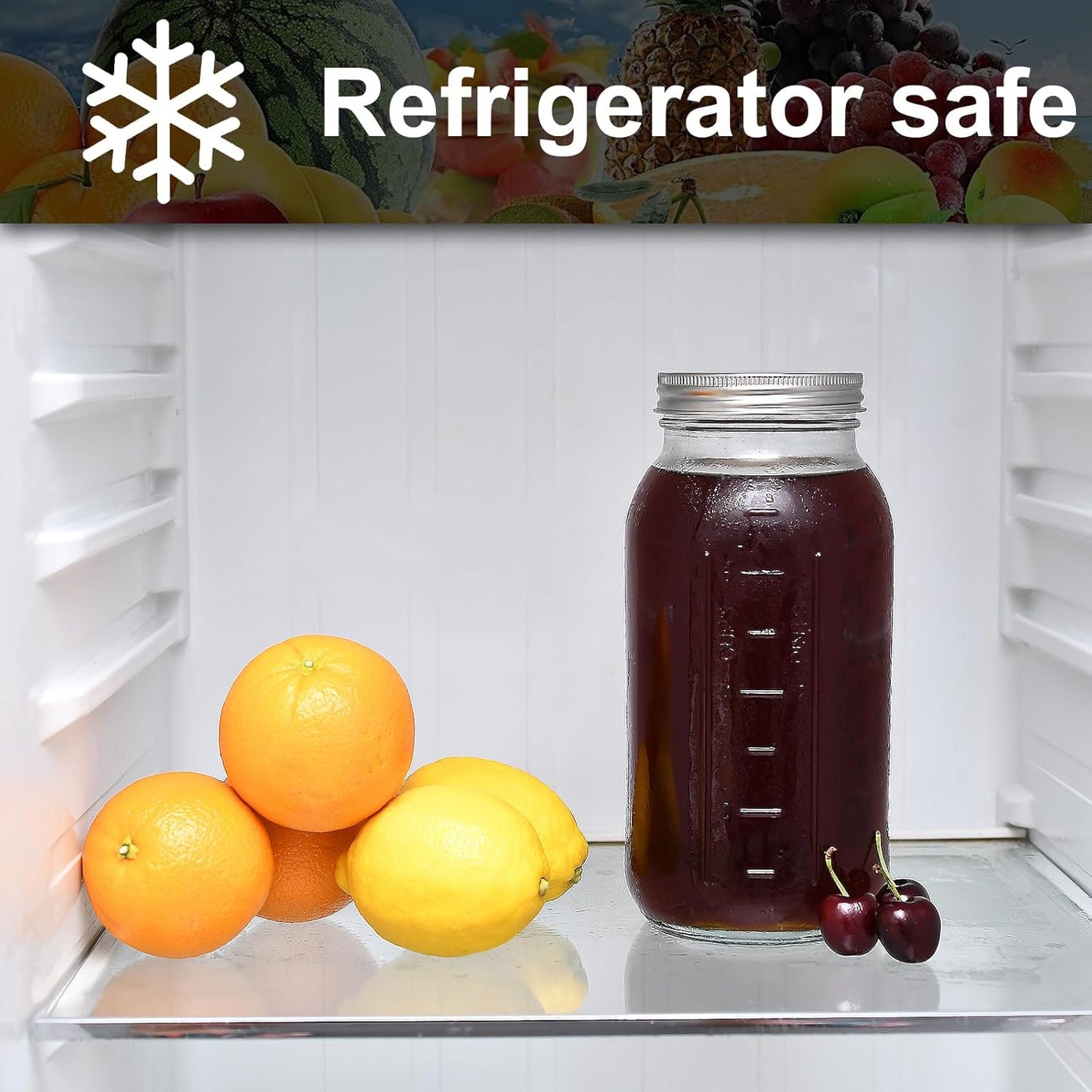 UPTRUST Durable Glass Cold Brew Mason Jar Iced Coffee Maker, 64 oz (2 Quart), Heavy Duty Stainless Steel Filter for Iced Brew Coffee, Lemonade, Ice Tea, Homemade Fruit Drinks Container