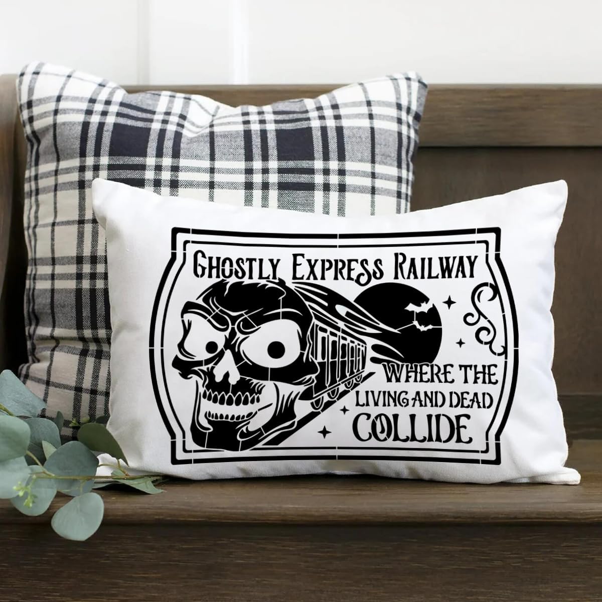 Halloween Stencils for Painting 11.7”x8.26” Reusable Halloween Stencil A4 Skeleton Witch Black Cats Draw Templates for Wood Signs Walls Windows Door Mat Fabrics