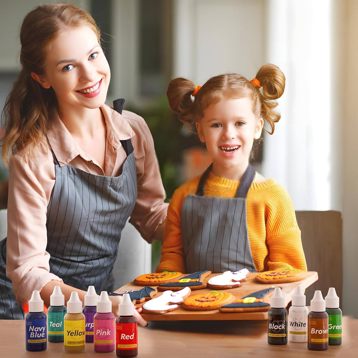 Gel Food Coloring for Cake Decorating - 40g Concentrated Assorted Edible Colors - Vibrant Tasteless Food Dye Professional-Grade Dye for Easter Eggs Fondant Cookies Frosting Royal Icing Baking - Brown